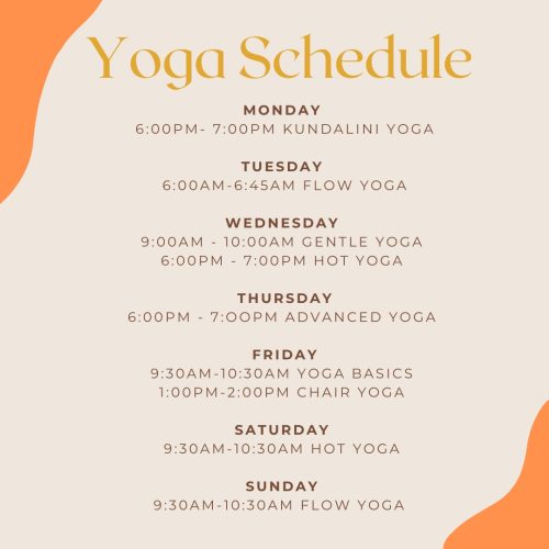 Yoga Schedule - 1